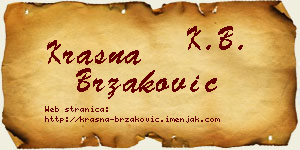 Krasna Brzaković vizit kartica